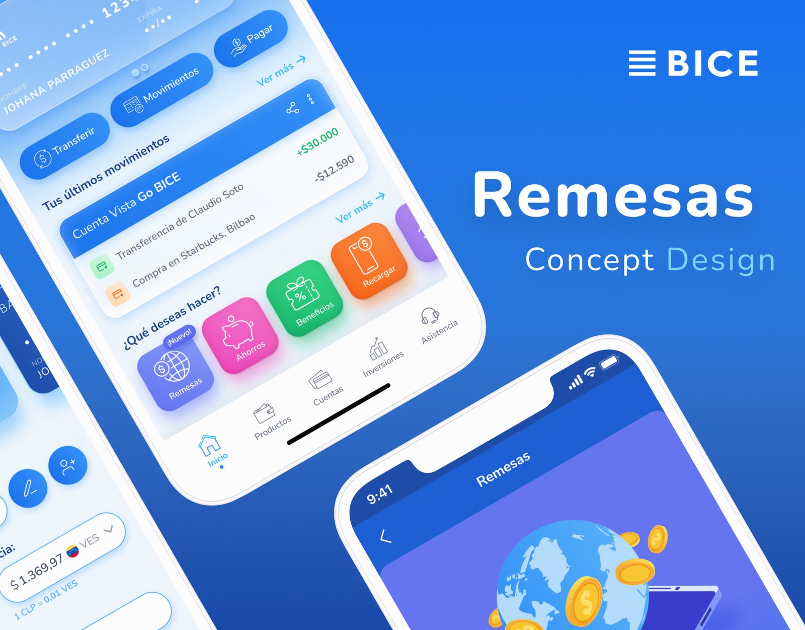 BICE, concept design de remesas internacionales